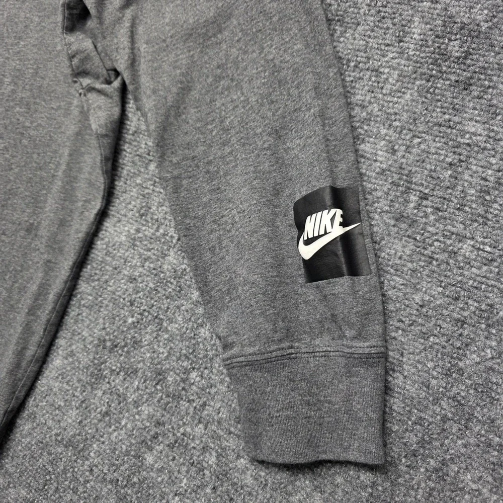 Nike Men's XL‎ Just Do It Long Sleeve Graphic T-Shirt Gray Cotton AR5191-063